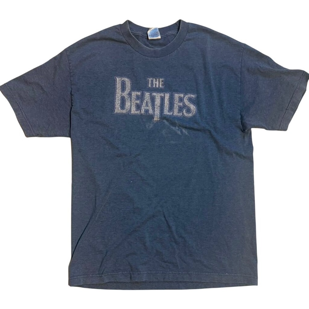 The Beatles Vintage Band Tee Alstyle AAA Navy Blue Graphic T-Shirt Mens Large